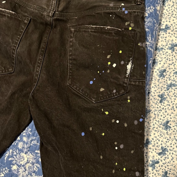 Purple Brand Distressed Paint Splatter Denim Shorts - Picture 6 of 9